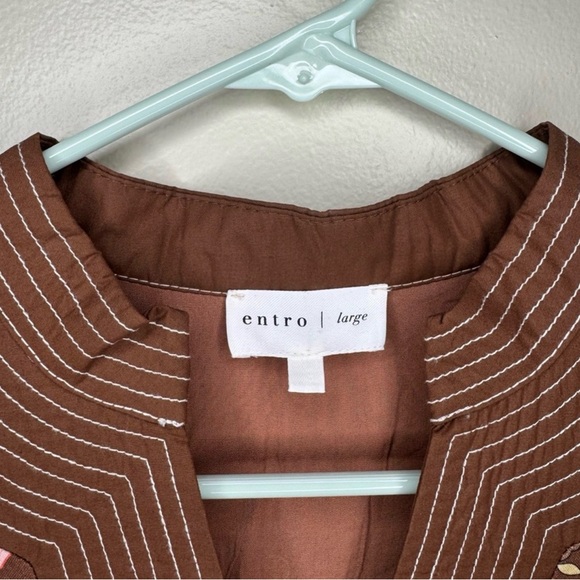 Entro Brown Floral Dress, size Large - Picture 5 of 5